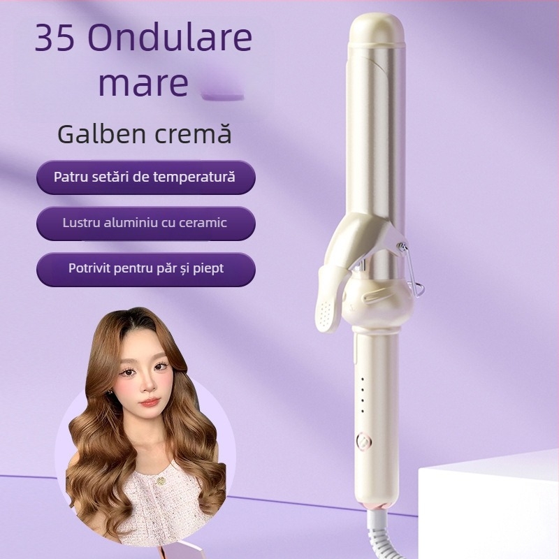 Fier de bucle trei în unu pentru păr umed și uscat: cilindru ceramic, ioni negativi, protecție la arsură și oprire automată — 40 W