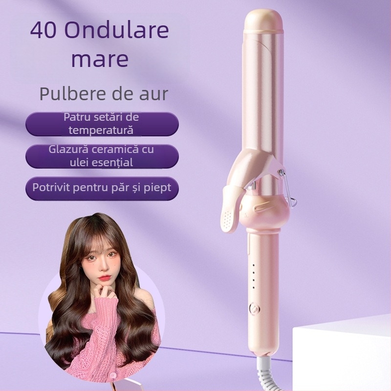 Fier de bucle trei în unu pentru păr umed și uscat: cilindru ceramic, ioni negativi, protecție la arsură și oprire automată — 40 W