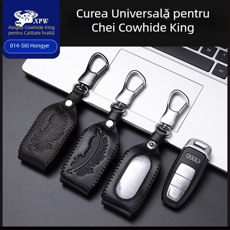 Husă pentru cheia mașinii - universală, stil minimalist, piele sintetică microfibră, Tecas