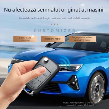 Carcasă pentru cheie Opel pliabilă pentru telecomandă, model OB, 2 sau 3 butoane, lamă metalică, carcasă APS, 42 g