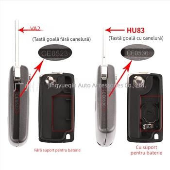 Cheie de telecomandă pliabilă cu 3 butoane pentru Peugeot Citroën, 433MHz, cip ID46, carcasă din plastice tehnice