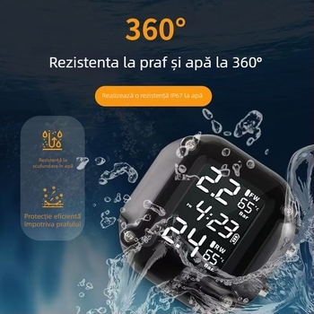 Sistem de monitorizare a presiuniei în pneuri pentru motocicletă M5, cu afișaj digital, interval 0-8 bar, înaltă precizie