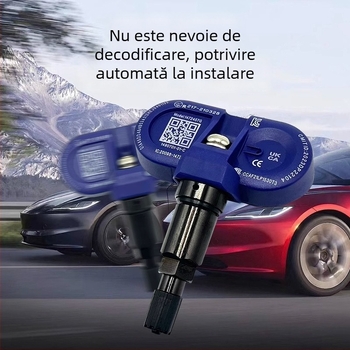 Sistem de monitorizare a presiuniei pneurilor pentru Tesla – înaltă precizie, afișaj dual, încorporat, model TSL, 0–5,8 bar