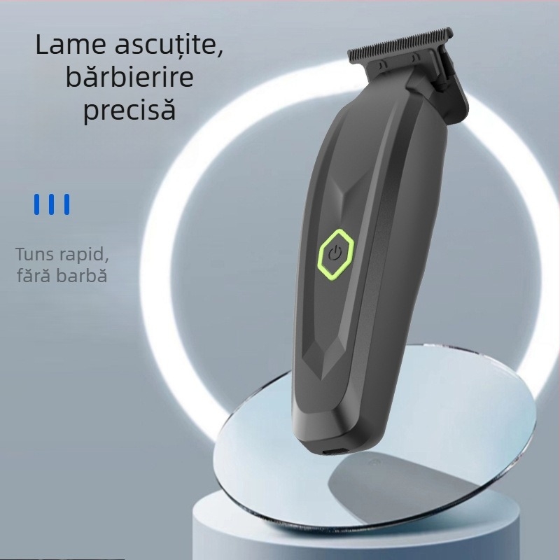 Trimmer electric pentru uz casnic, lamă ceramică, baterie încorporată 1200–2000mAh, motor cu perii, alimentare AC
