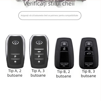 Husa de cheie pentru Toyota Crown / Land Cruiser (12–14 Gen), aliaj de zinc, stil modern, personalizare disponibilă