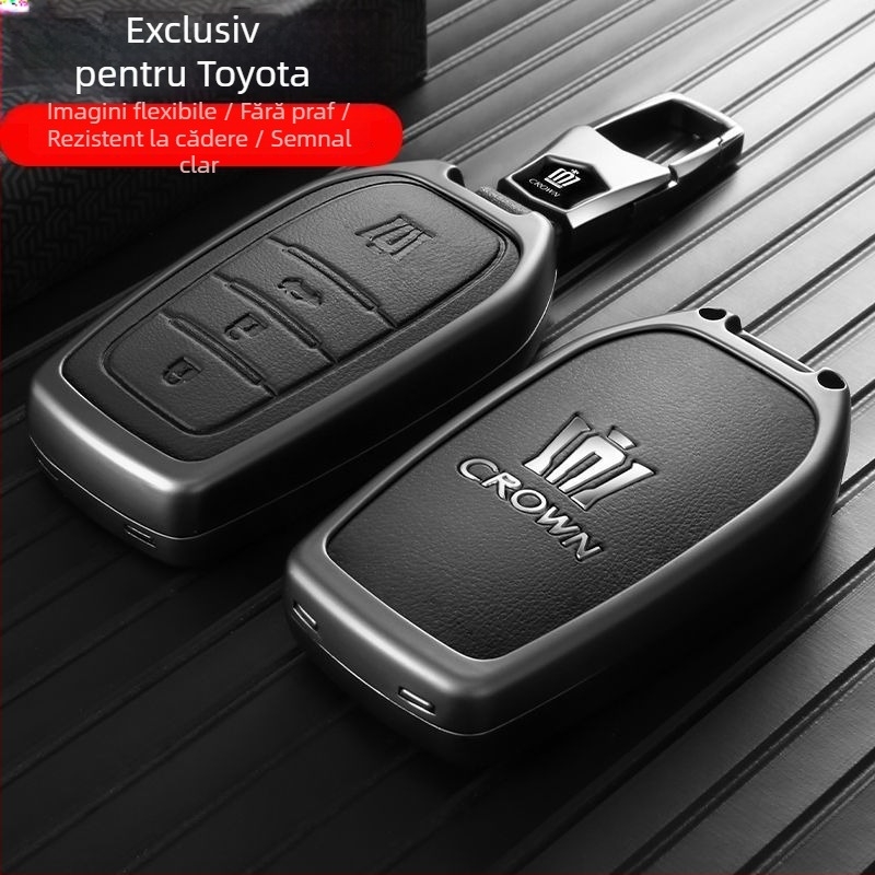 Husa de cheie pentru Toyota Crown / Land Cruiser (12–14 Gen), aliaj de zinc, stil modern, personalizare disponibilă