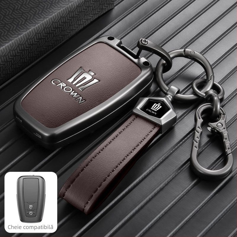 Husa de cheie pentru Toyota Crown / Land Cruiser (12–14 Gen), aliaj de zinc, stil modern, personalizare disponibilă