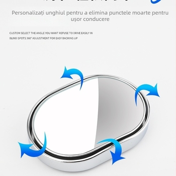 Oglindă pentru unghiuri moarte auto, oglindă retrovizoare rotundă de 360°, oglindă mică rotundă pentru partea dreaptă, model 1000101788