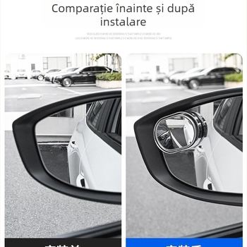 Oglindă pentru unghiuri moarte auto, oglindă retrovizoare rotundă de 360°, oglindă mică rotundă pentru partea dreaptă, model 1000101788