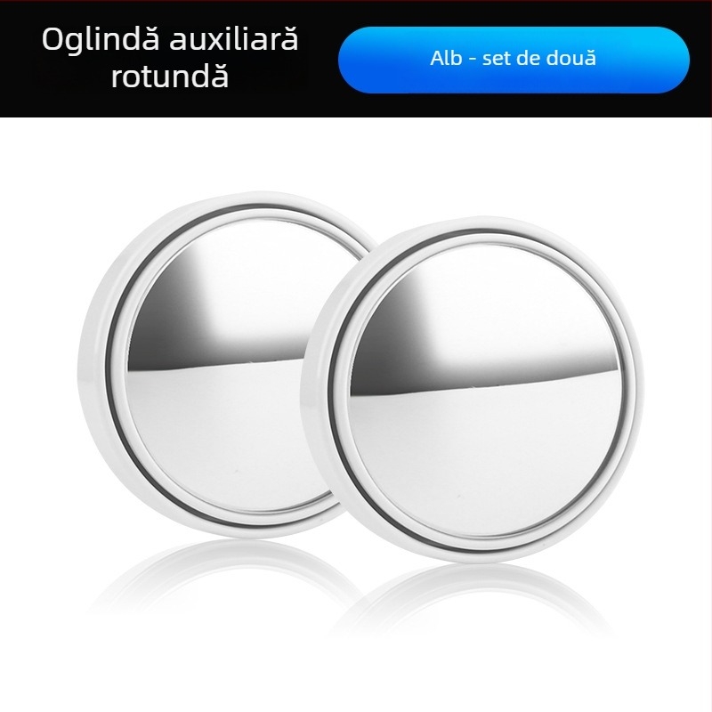 Oglindă pentru unghiuri moarte auto, oglindă retrovizoare rotundă de 360°, oglindă mică rotundă pentru partea dreaptă, model 1000101788