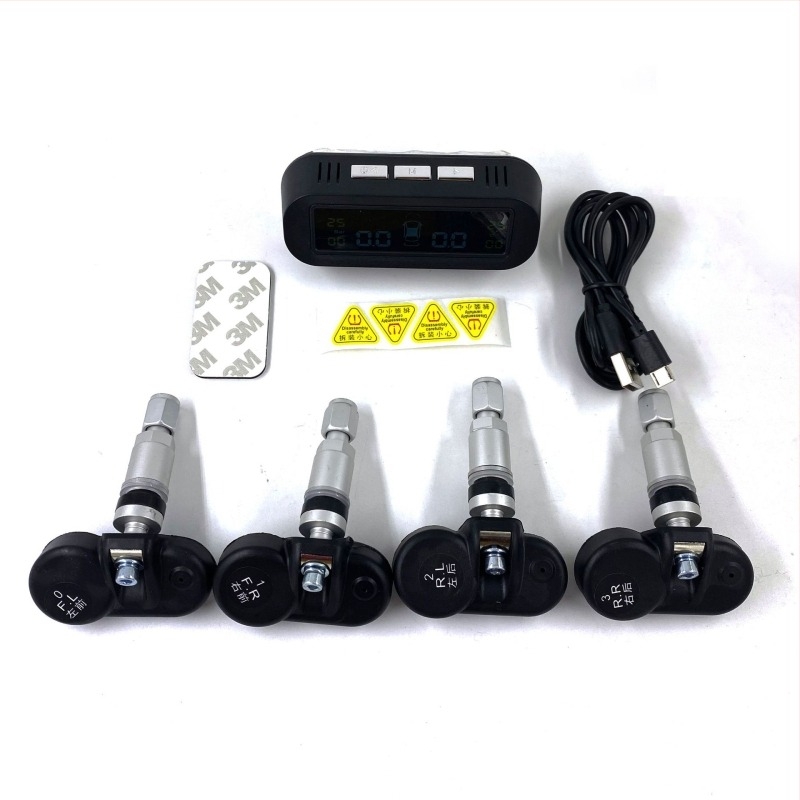 Sistem ascuns de monitorizare a presiuniei pneurilor, wireless, alimentat solar, încorporat, cu afișaj digital, senzor electronic, 0-3,5 bar, precizie înaltă, compact