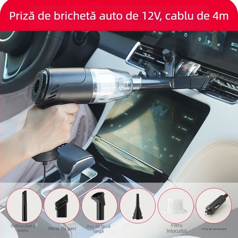 Aspirator de mână cu cablu 220V, funcție suflare și aspirație, pentru casă și mașină, putere înaltă