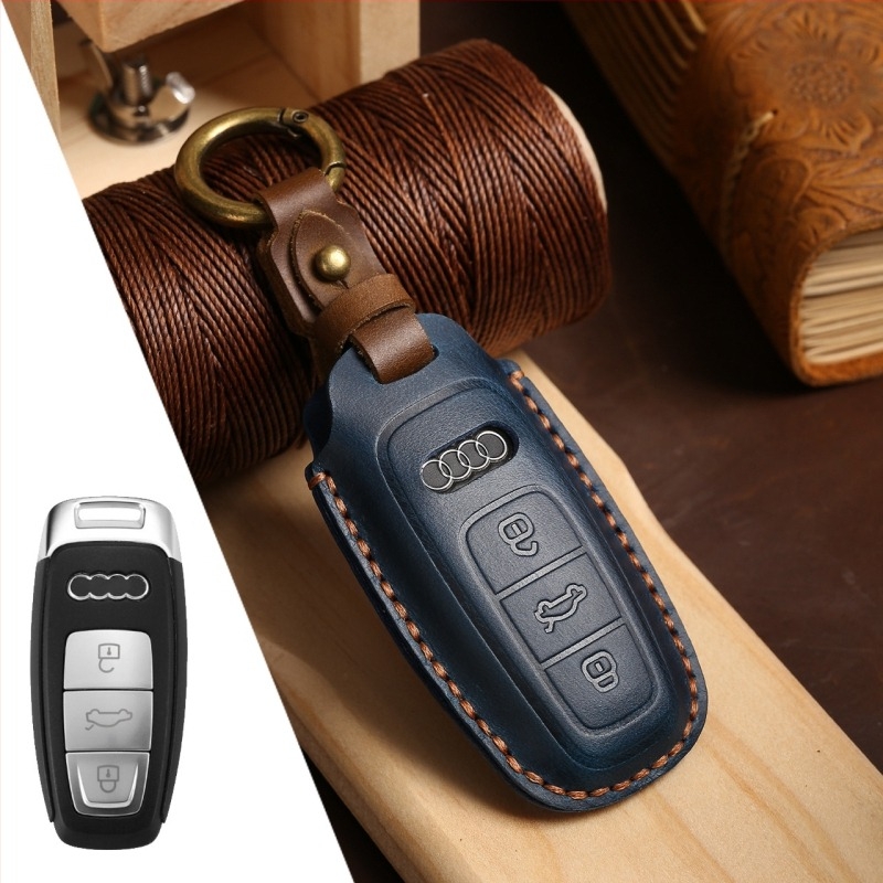 Acoperire cheie Audi pentru A6L/A8L — piele de vițel, etichetă privată personalizabilă, marcă Navigator