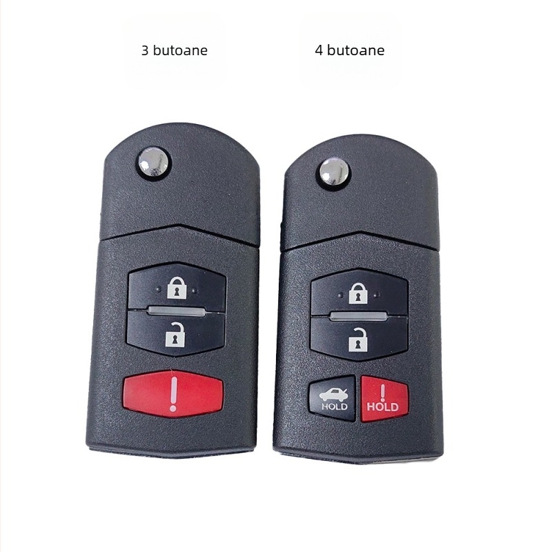 Carcasă pentru cheia auto Mazda 2/3/4 – 4 butoane, plastic ABS, compatibil cu modelul Mazda-4-3