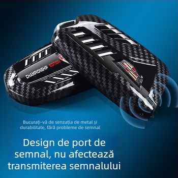 Carcasă pentru chei Cadillac compatibilă cu XT5 CT5 XT4 XT6 XTS CT6, cu cataramă metalică (Material: aliaj de zinc + ABS; Stil: business; Personalizare disponibilă)
