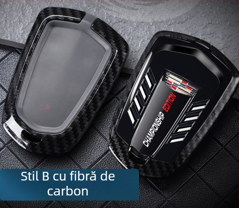 Carcasă pentru chei Cadillac compatibilă cu XT5 CT5 XT4 XT6 XTS CT6, cu cataramă metalică (Material: aliaj de zinc + ABS; Stil: business; Personalizare disponibilă)