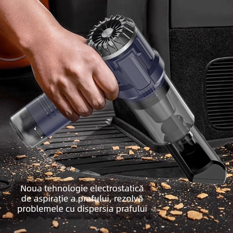 Aspirator mini pentru mașină 6678, carcasă ABS, 7.4V, 75W, aspirație 11000Pa, pentru mașină, interior, canapea, sticlă