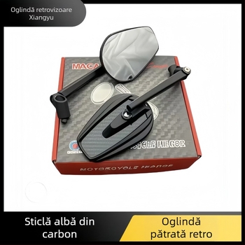 Oglindă retrovizoare pentru motociclete off-road – universală, pătrată, model 305WX, corp metalic, carcasă ABS