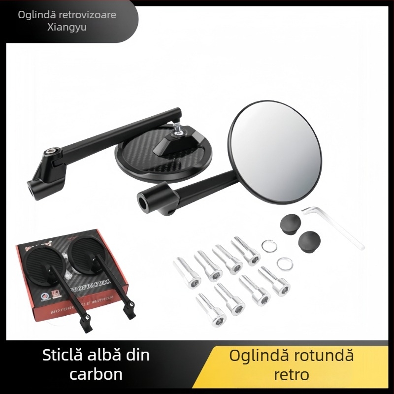 Oglindă retrovizoare pentru motociclete off-road – universală, pătrată, model 305WX, corp metalic, carcasă ABS