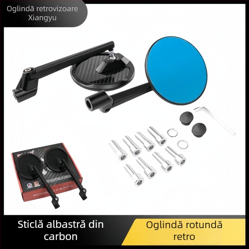 Oglindă retrovizoare pentru motociclete off-road – universală, pătrată, model 305WX, corp metalic, carcasă ABS