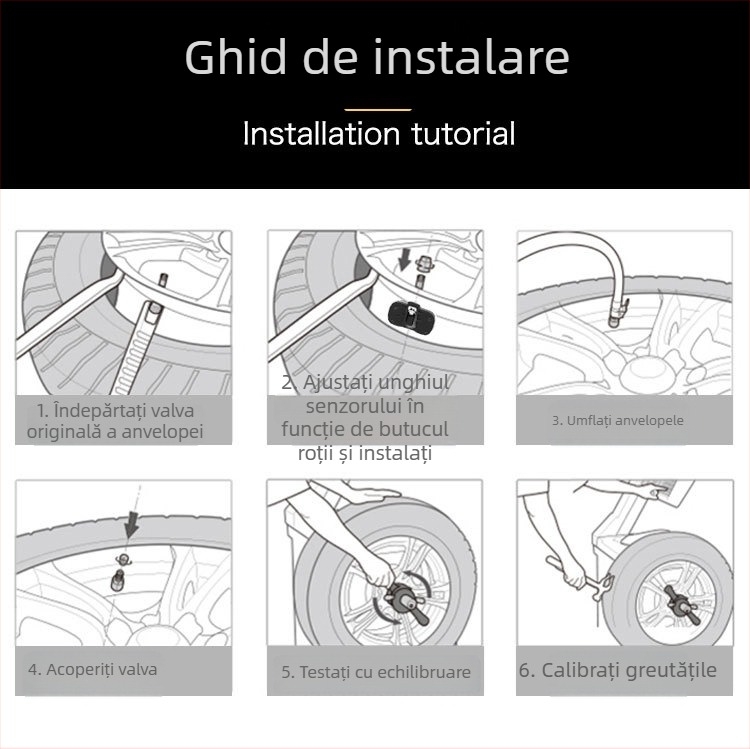 TPMS Bluetooth 5.0 Sistem de monitorizare a presiuniei pneurilor cu afișaj pe telefonul mobil (Instrument de diagnoză a defecțiunilor auto; presiune în pneuri încorporată; mai multe modele)