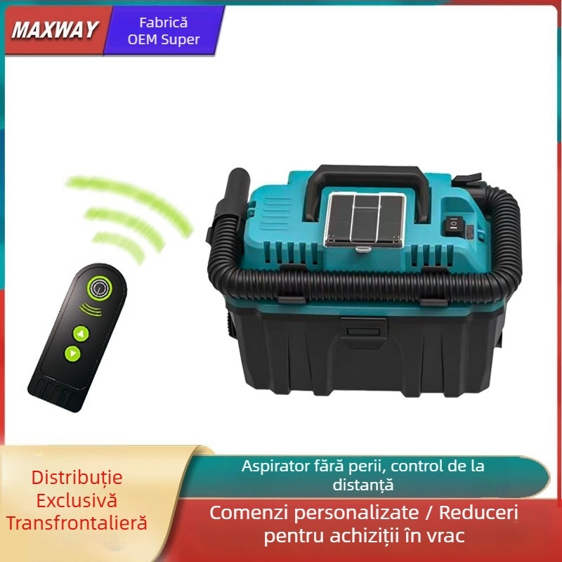 Maxwell compatibil Makita aspirator cu motor brushless, putere înaltă, telecomandă, tip cilindric, 21V, 800W, 20000 Pa, umed/uscat, baterie reîncărcabilă