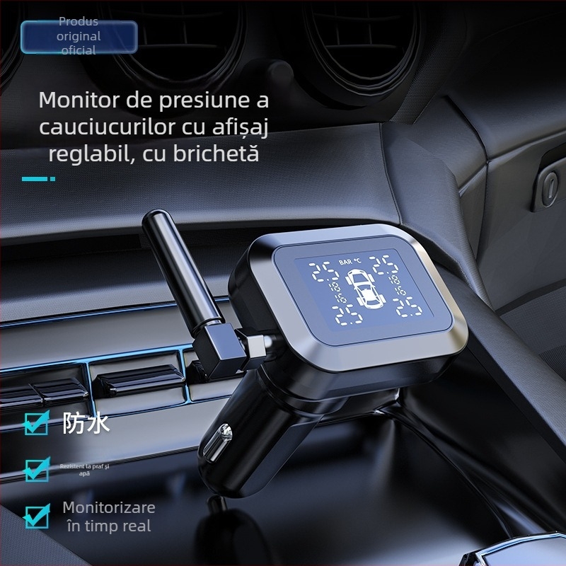 Sistem TPMS Rhonda S886 — Monitor de presiune în pneuri pentru patru roți cu afișaj digital încorporat, precizie înaltă 0–6 bar