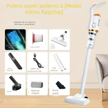 Aspirator fără fir pentru casă și mașină — aspirație înaltă >25 kPa, putere 8000 AW, baterie încorporată 1601–2000 mAh, tensiune ≤36V, autonomie 0–1 h, funcționare silențioasă