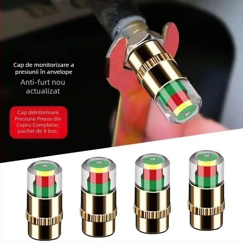 Capac de monitorizare a presiunii anvelopelor - Capac TPMS portabil pentru ventil (Brand: Powerful Factory)
