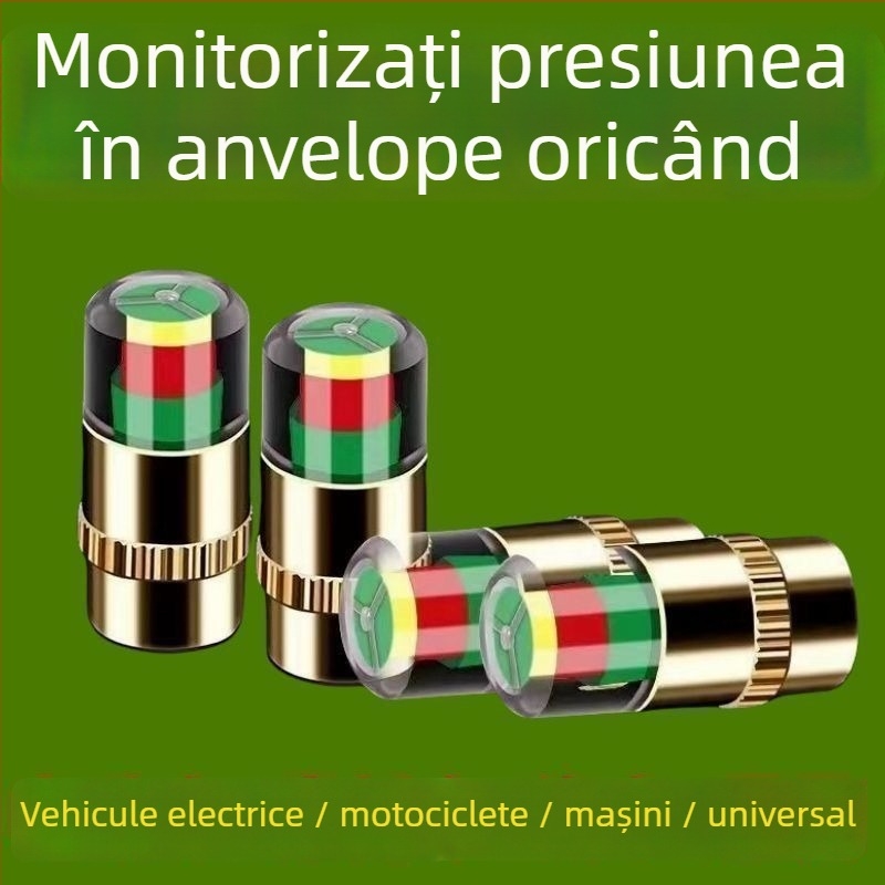 Capac de monitorizare a presiunii anvelopelor - Capac TPMS portabil pentru ventil (Brand: Powerful Factory)