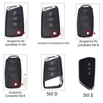 Carcasă pentru chei Volkswagen – velur, stil de afaceri, compatibilă cu cheile VW