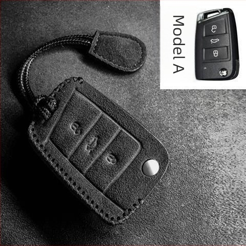 Carcasă pentru chei Volkswagen – velur, stil de afaceri, compatibilă cu cheile VW