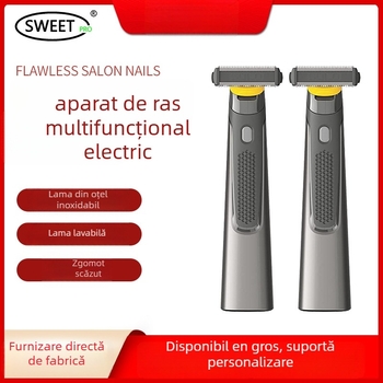 Mașină de ras electrică și trimmer pentru barbă, cap de ras cu 1 lamă reciprocă (Încărcare USB; autonomie 50 de minute; baterie încorporată 100–300 mAh)