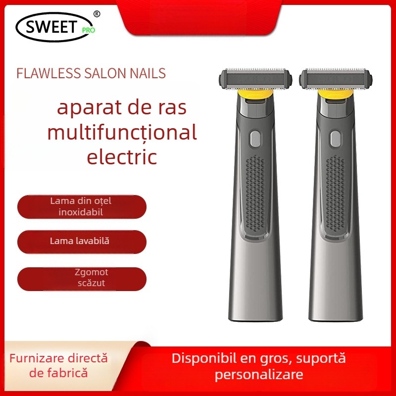 Mașină de ras electrică și trimmer pentru barbă, cap de ras cu 1 lamă reciprocă (Încărcare USB; autonomie 50 de minute; baterie încorporată 100–300 mAh)