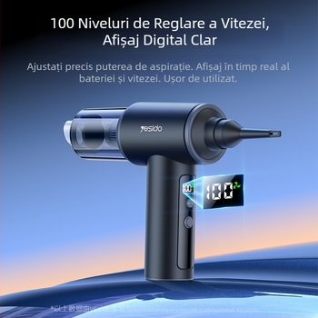 Yesido aspirator fără fir all-in-one, de mână, aspirație puternică, pentru casă și mașină, 2 în 1 aspirator și mop