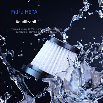 Aspirator portabil fără fir pentru mașină, alimentare USB, 60W, aspirație maximă 14 kPa, baterie încorporată, zgomot 46–70 dB, autonomie 1–3 h