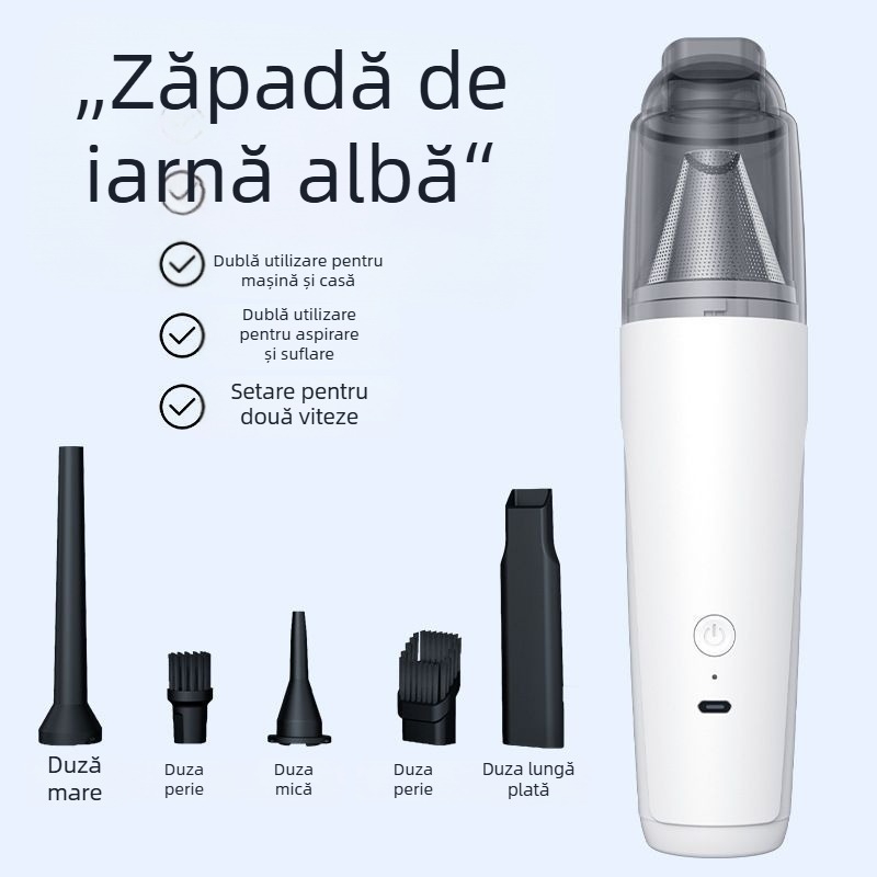 Aspirator portabil pentru mașină, aspirație de 20000 Pa, 90 W, reîncărcabil, curățare umedă-uscată