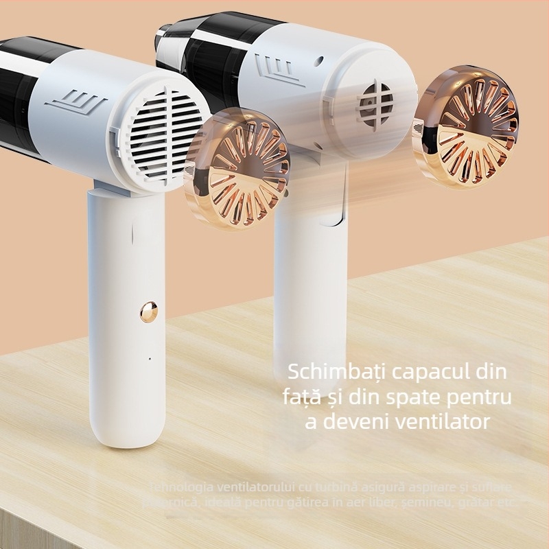 Aspirator de mașină portabil, fără fir, încărcare USB; aspirație 10,1–15 kPa; baterie încorporată 501–800 mAh; autonomie 1–3 h; zgomot 36–45 dB