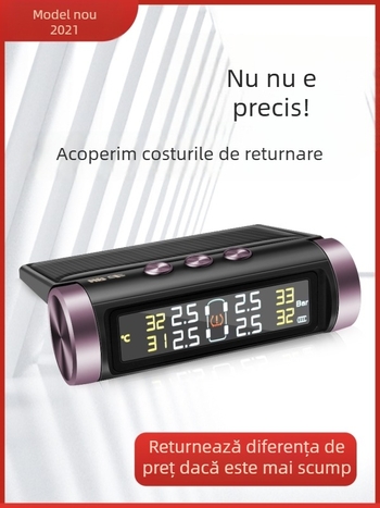 TPMS cu alimentare solară, senzor portabil și afișaj pentru monitorizarea presiunii pneurilor