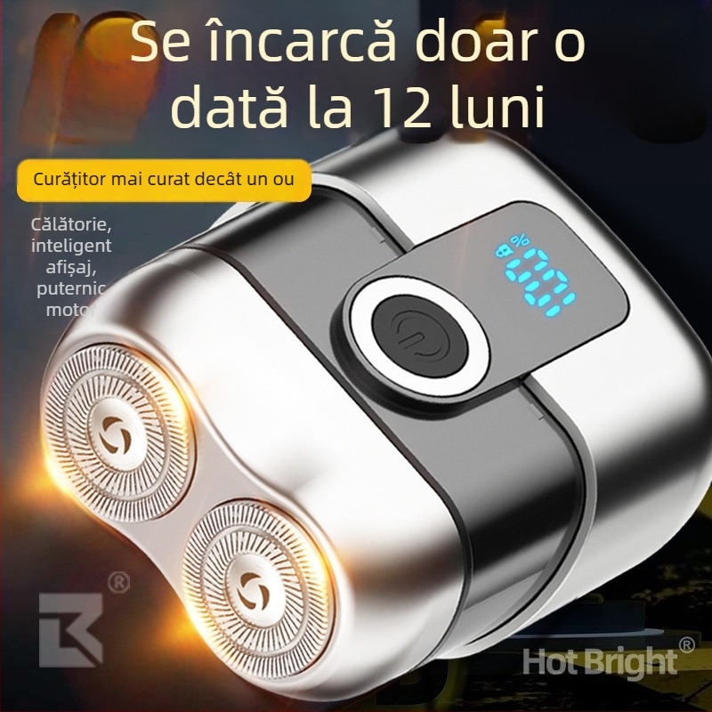 Aparat de ras electric, complet lavabil, motor fără perii silențios, baterie încorporată 800–1000 mAh, versiune cu încărcare