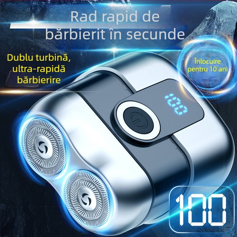 Aparat de ras electric, complet lavabil, motor fără perii silențios, baterie încorporată 800–1000 mAh, versiune cu încărcare