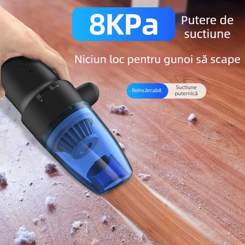 Aspirator de mână fără fir – Mini Desktop, baterie încorporată 5001mAh, alimentare USB, 75W, duză plată