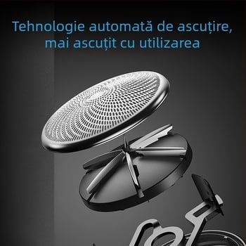 Aparat de ras electric cu o singură lamă rotativă, motor fără perii, baterie reîncărcabilă, cap detașabil și lavabil, autonomie 45–60 minute
