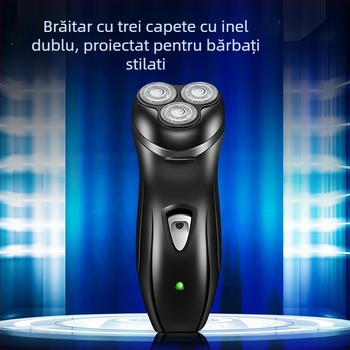 Lingke 168 aparat de ras electric rotativ cu 3 lame, cap de ras lavabil și detașabil, baterie încorporată, autonomie 45–60 minute, timp de încărcare 8 ore, include trimmer