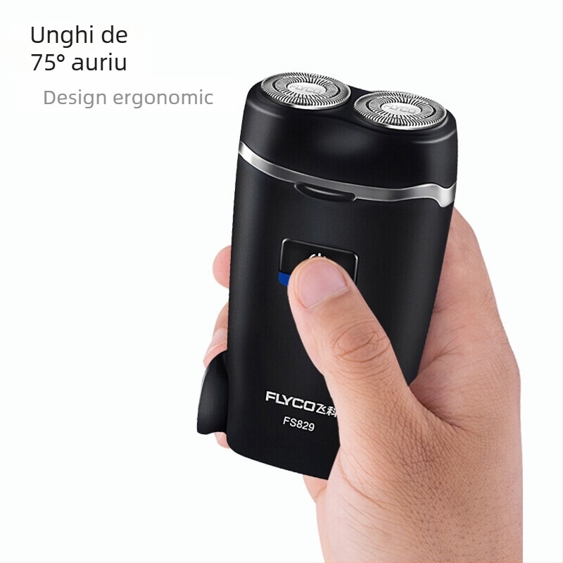 Flyco FS829 Aparat de ras electric, cap rotativ dublu, reîncărcabil cu baterie încorporată, cap detașabil și lavabil, autonomie 45-60 min