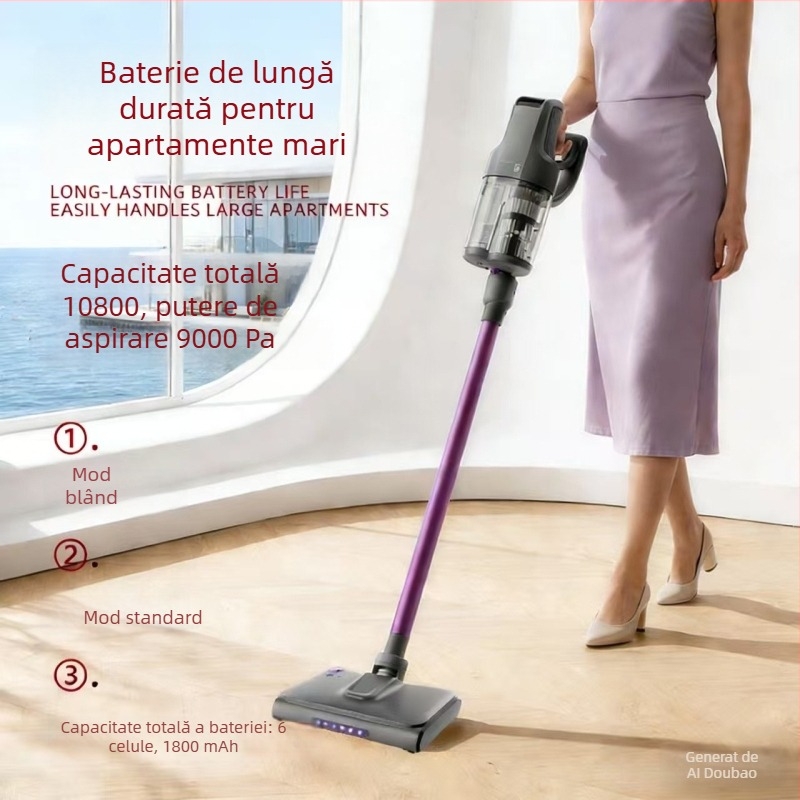 Aspirator portabil fără fir pentru mașină, uscat/umed, cu aspirație de până la 140W, baterie încorporată 4000–5000mAh și iluminare