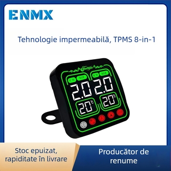 TPMS pentru motociclete — opt în unu, monitor extern de presiune, afișaj digital, precizie înaltă, compatibil cu 12V, model Yl-m6363, monitorizarea temperaturii apei și a aerului