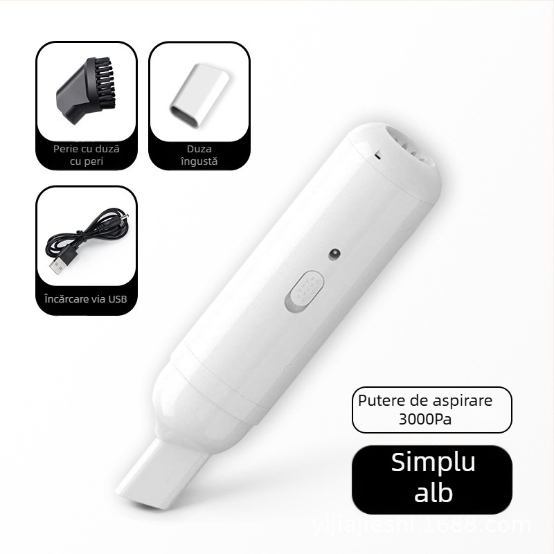 Aspirator de mână pentru mașină, portabil, tip uscat, duză plată, recipient pentru praf, aspirație 10.1–15 kPa, putere nominală 3.7