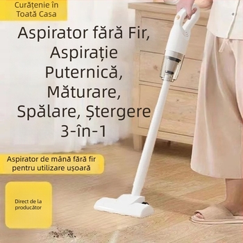 Aspirator fără fir pentru uz casnic și auto, eliminarea acarienilor, curățarea părului de animale, aspirație puternică 20.000 Pa, 300 W, sterilizare, curățare umedă și uscată