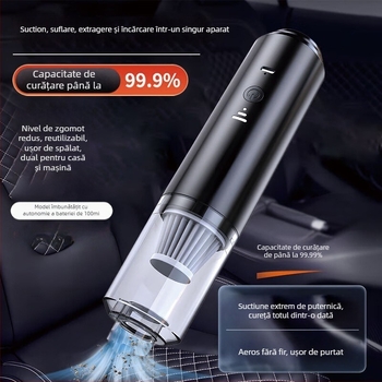Aspirator fără fir pentru mașină, model M-2054 – 100W, aspirație peste 25 kPa, baterie detașabilă, ≤36V, autonomie 0–1 h